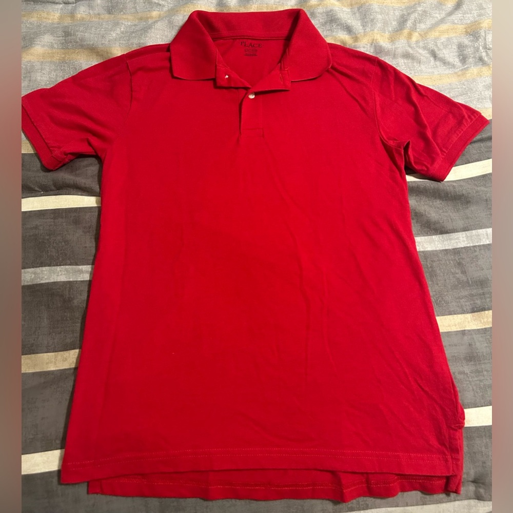 Boy’s The Children’s Place Red Uniform Soft Pique Polo Shirt Size Medium 10/12